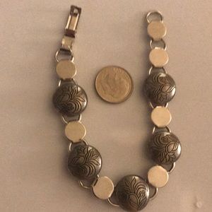 8” silver button bracelet